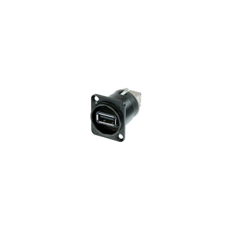 Neutrik A USB-W-B - Reversible USB 2.0 gender changer (type A and B), black D-housing